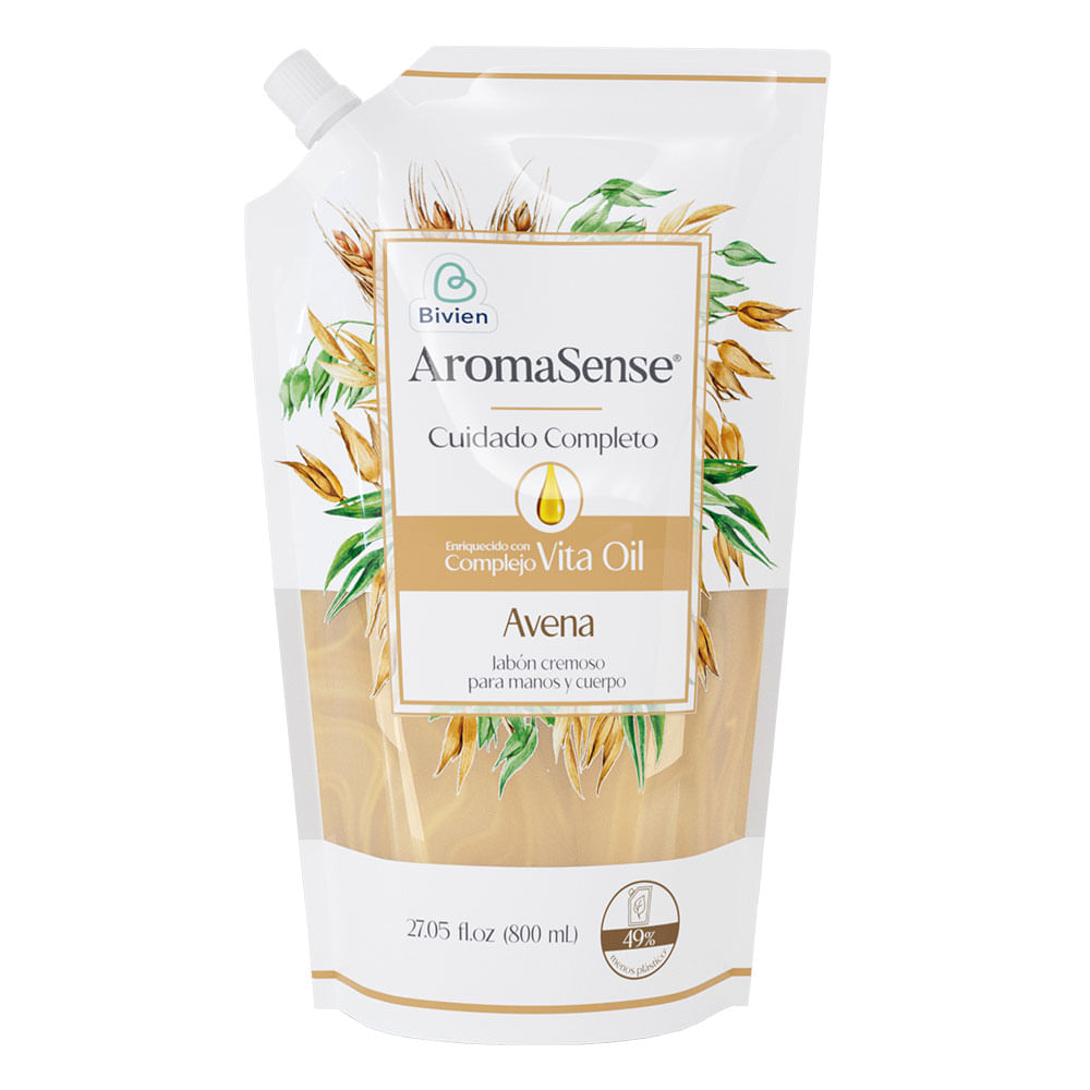 Jabón Aromasense Avena Liquido x800ml