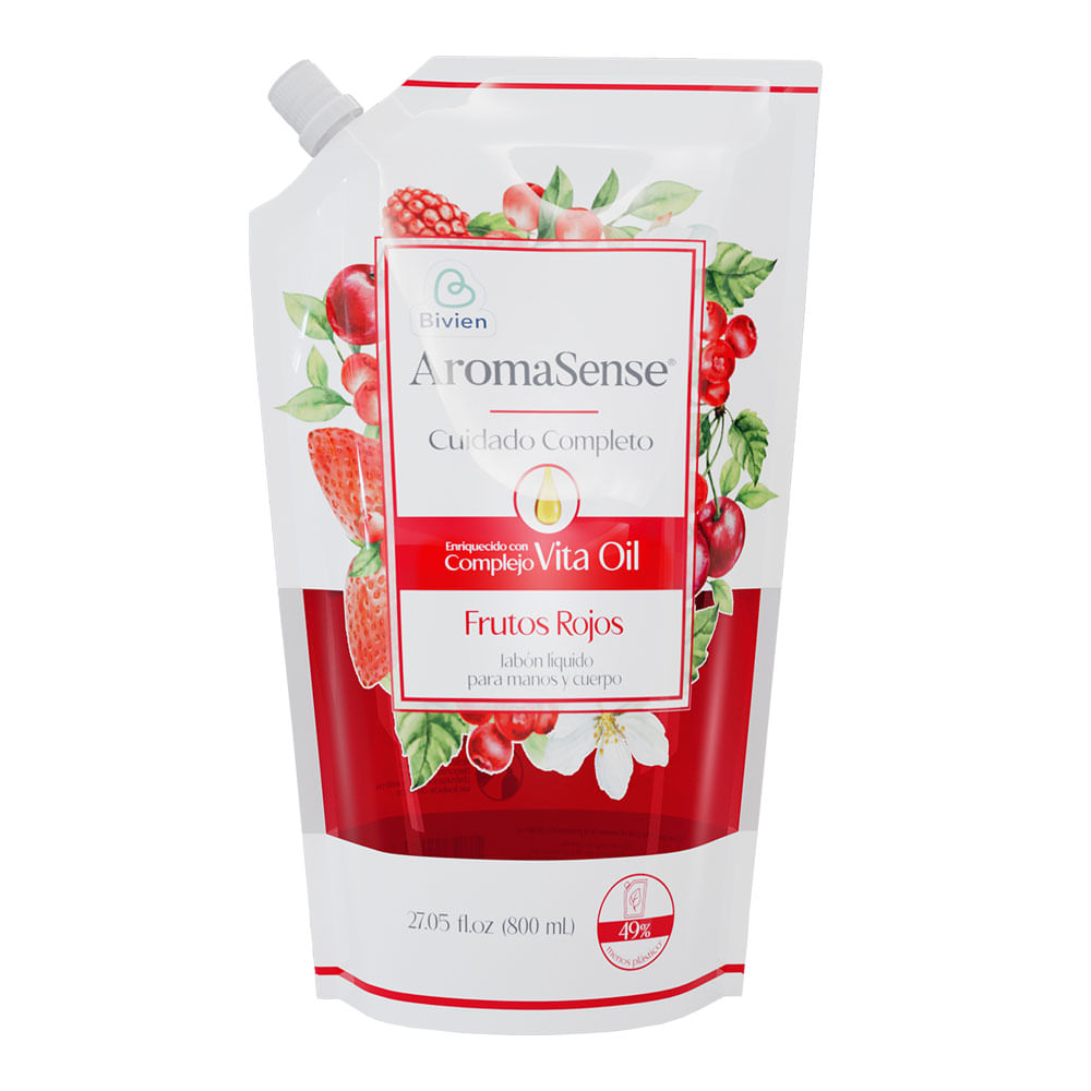 Jabón Aromasense Frutos Rojos Liquido x800ml