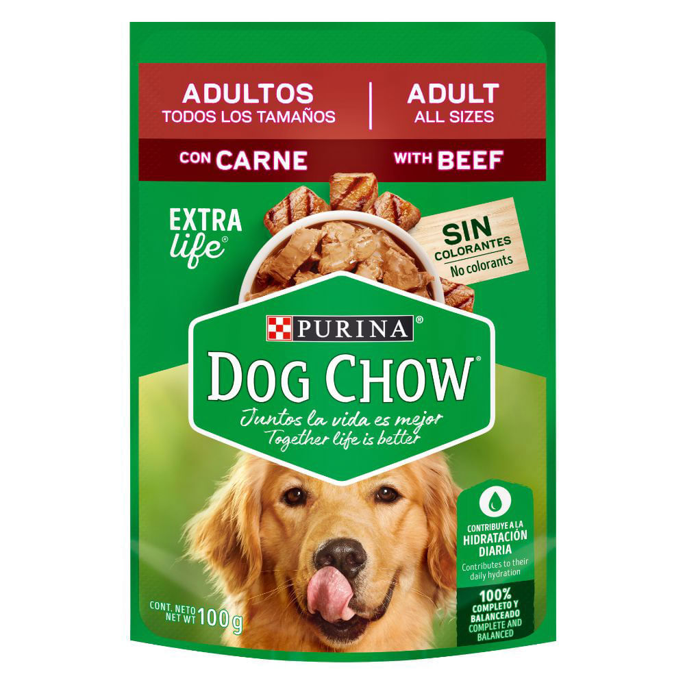Alimento húmedo para perro todos los tamaños sabor carne x100g Dog Chow
