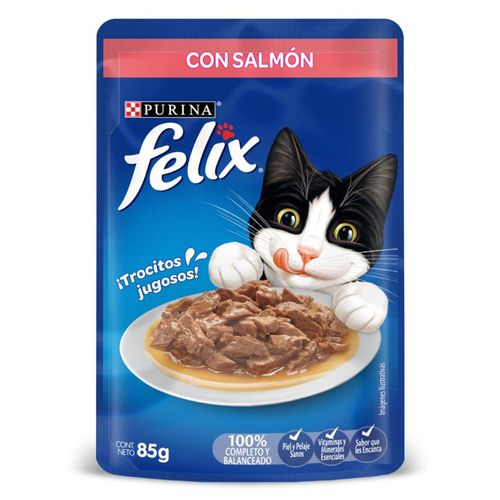 Alimento húmedo para gatos purina sabor salmón en salsa x85g Felix