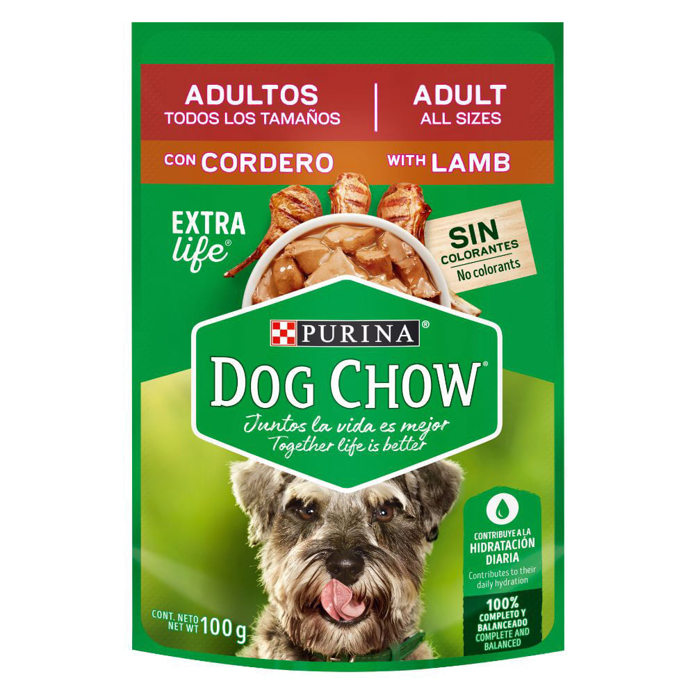 Alimento húmedo para perro todos los tamaños sabor cordero x100g Dog Chow