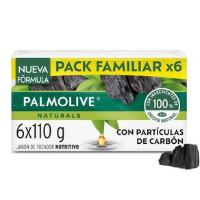 Jabón Antibacterial Palmolive Carbón en Barra 6x 110 grs