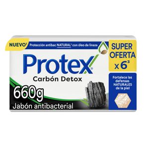 Jabón Antibacterial Protex Carbon Detox 110grs x6 Unidades