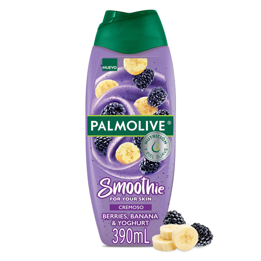 Jabón Líquido Corporal Palmolive Smoothie Berries, Banano y Yogurt x390ml