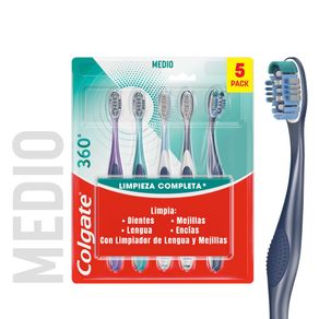 Cepillo de Dientes Medio Colgate 360° x5 Und