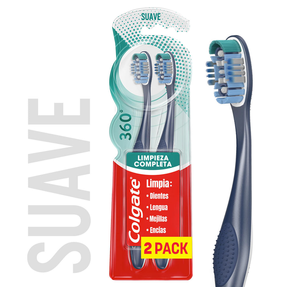 Cepillo de Dientes Suave Colgate 360° x2 Und