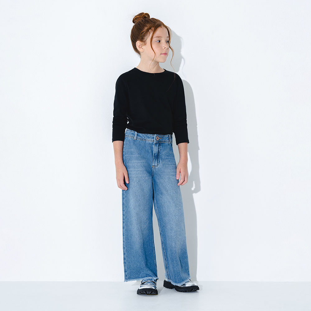 Jean Pierna Amplia con Bolsillos Niña Lufas Kd Gef