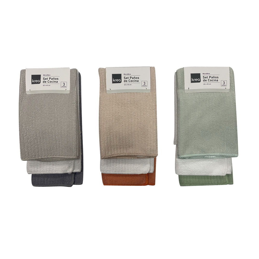 Set 3 Paños Microfibra Color V25