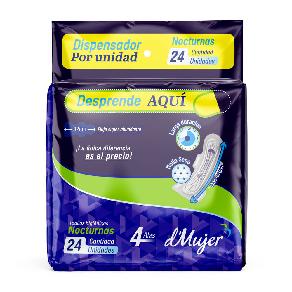 Toalla Higienica D'Mujer Nocturna 32cm 24Und