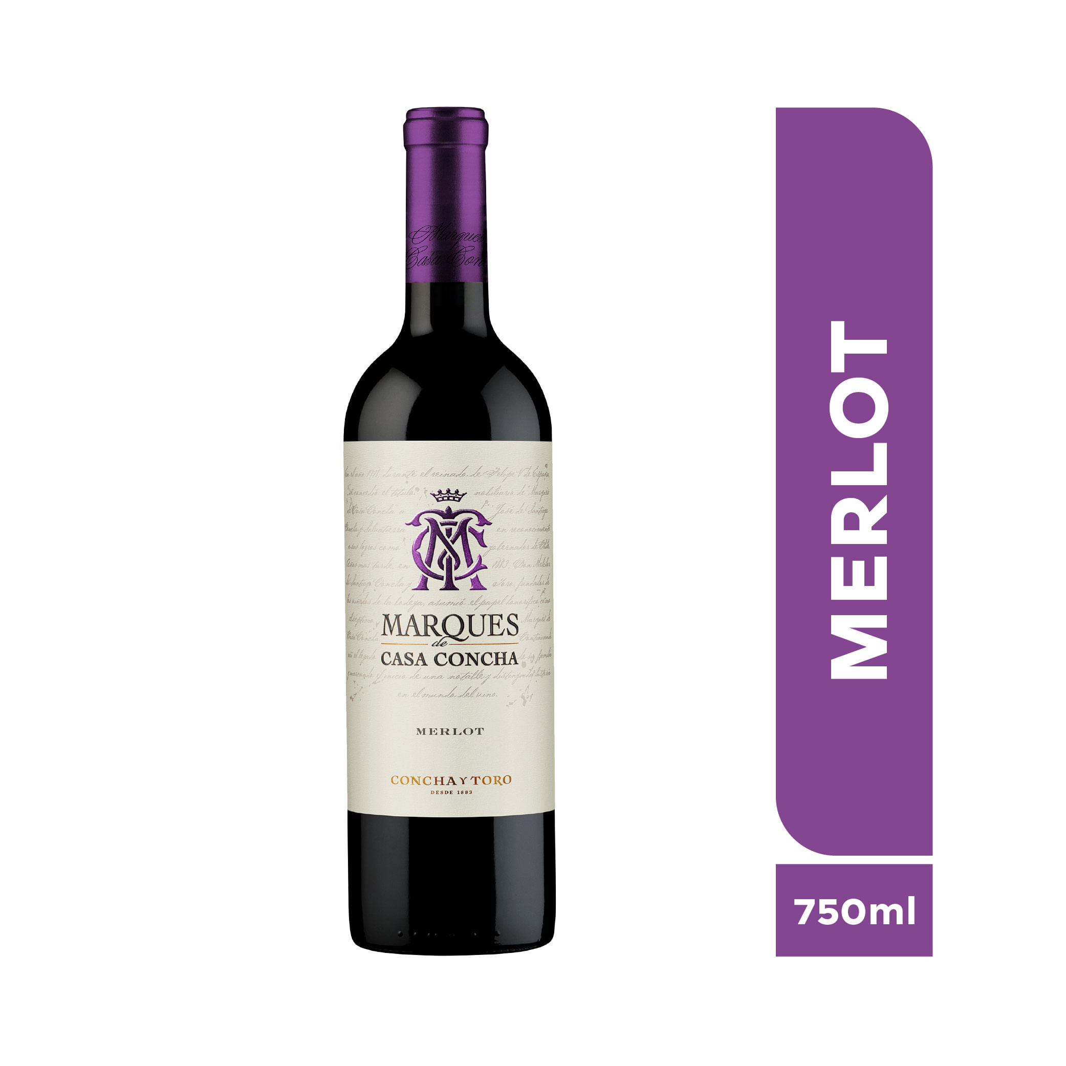 Vino tinto Marqués Casa Concha merlot x750ml