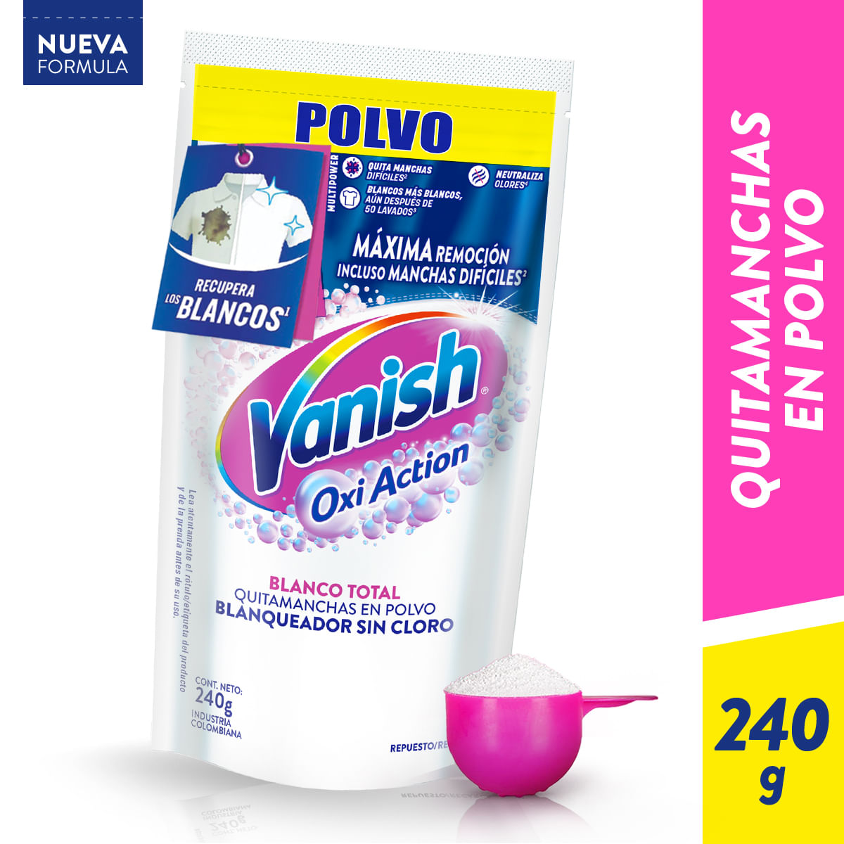 Quitamanchas Vanish Polvo Blanco 240 grs