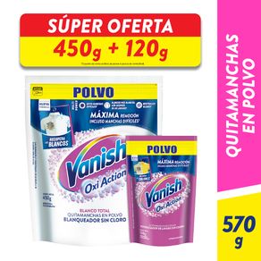 Quitamanchas Vanish Polvo Blanco 450 grs + Rosa 120 grs