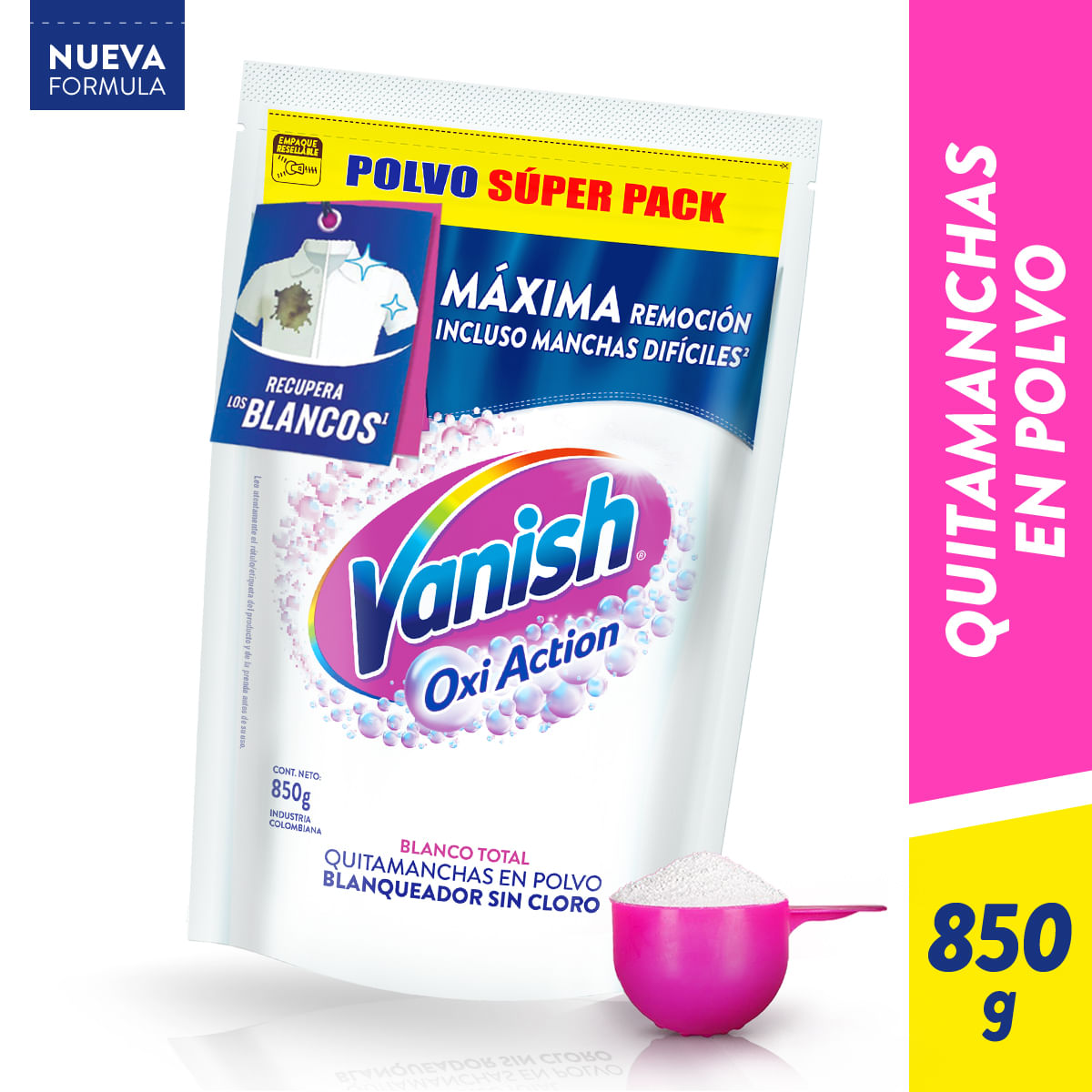 Quitamanchas Vanish Polvo Blanco 850grs