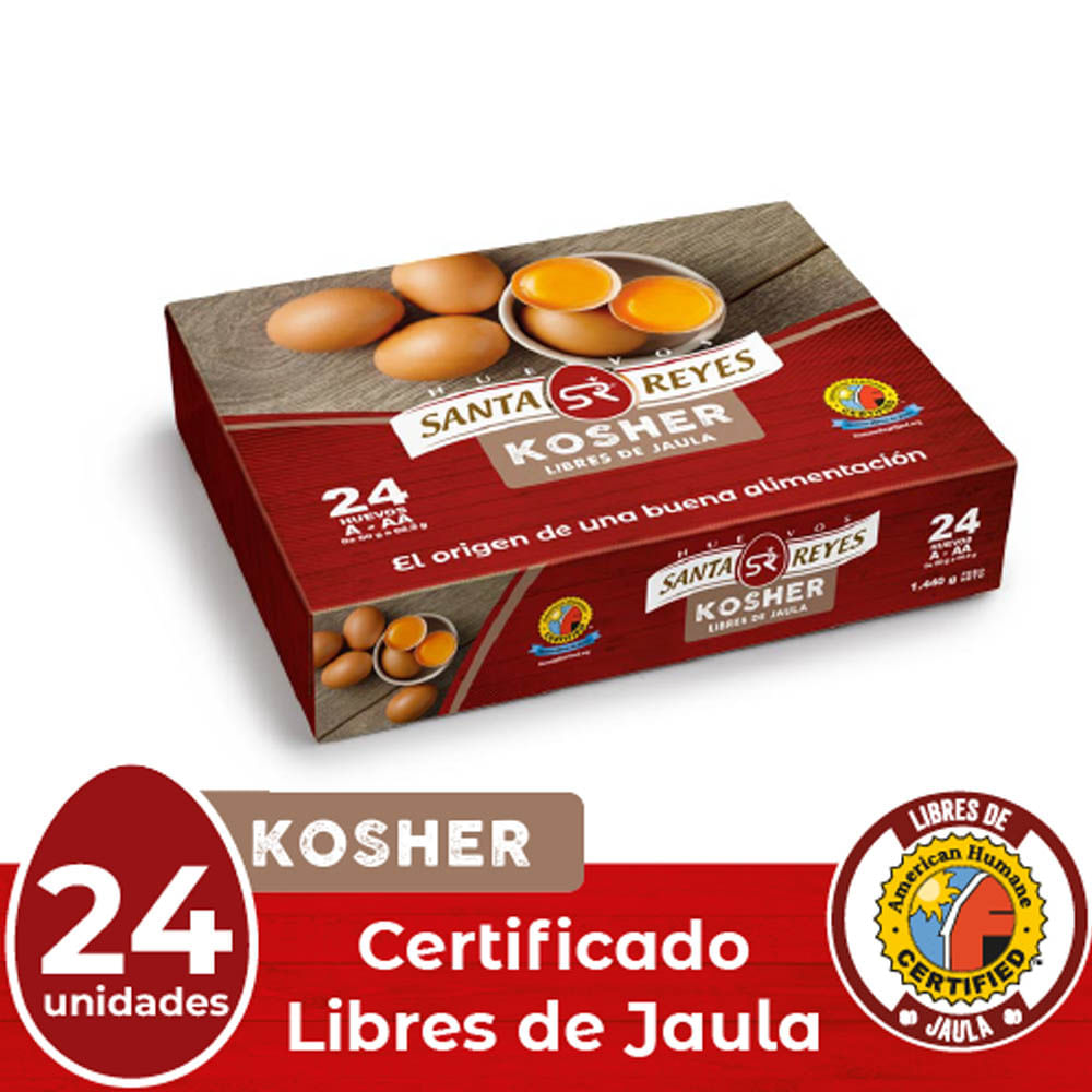 Huevos A - AA rojos Santa Reyes Kosher x24und