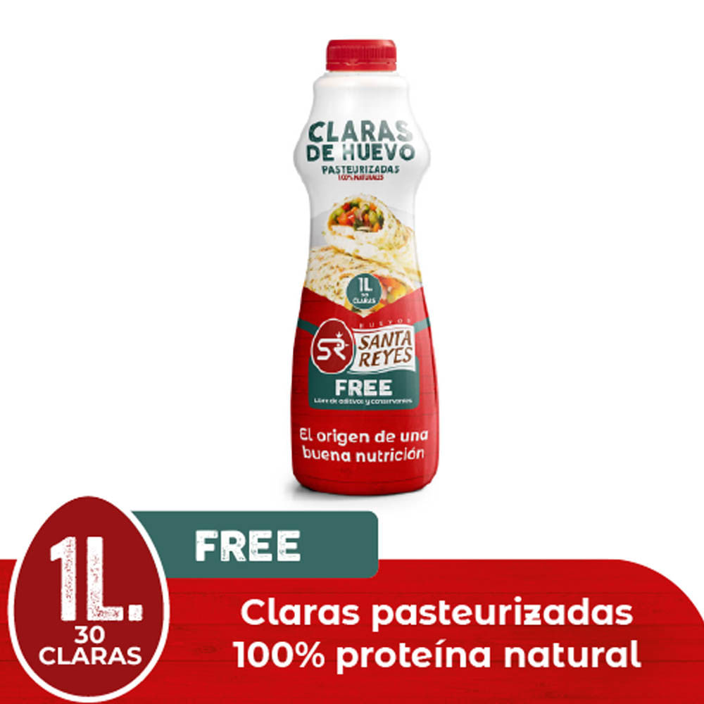 Claras de huevo Santa Reyes pasteurizadas libres de grasa x1L