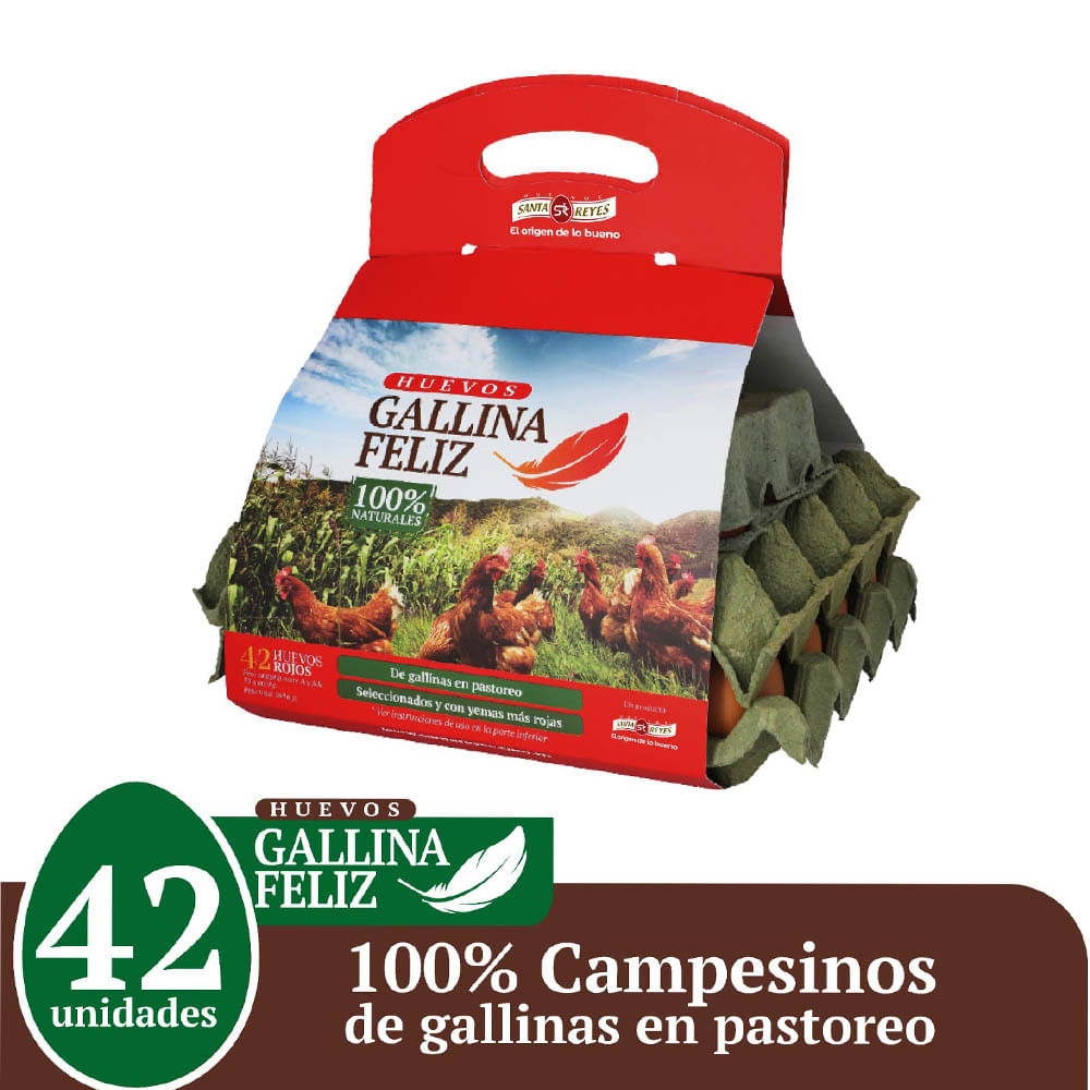 Huevos AA rojos Gallina Feliz x42und