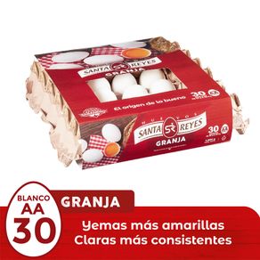 Huevos AA blancos Santa Reyes x30und