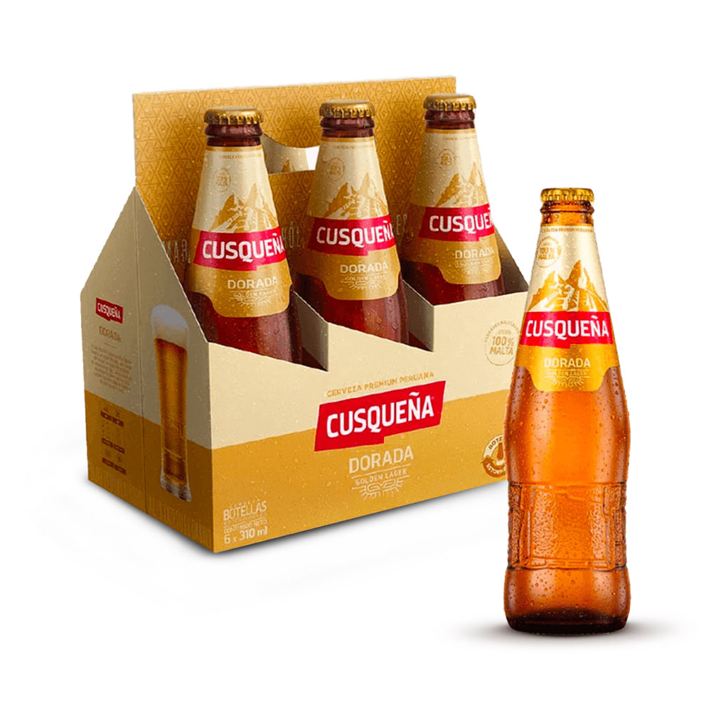 Cerveza Cusqueña Dorada Lager Sixpack 330ml