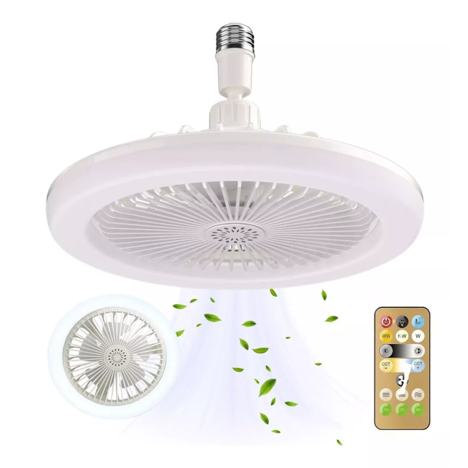 Bombillo Ventilador LED Techo Con Control Remoto