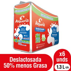 Leche Deslactosada Alquería Semidescremada x6 Und x1300 ml
