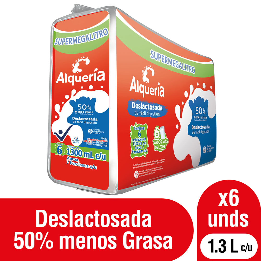 Leche Deslactosada Alqueria 1.3L x6unds