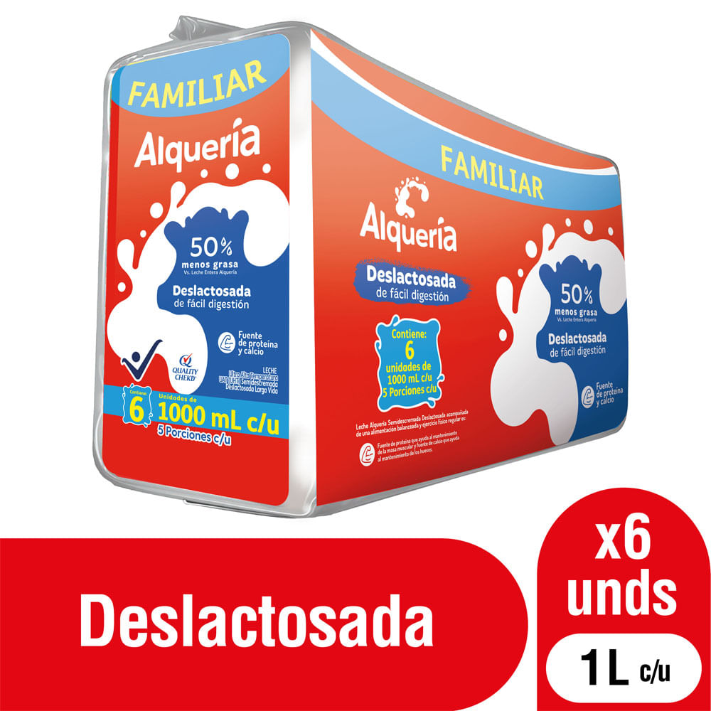 Leche Deslactosada Alqueria 1L x6unds