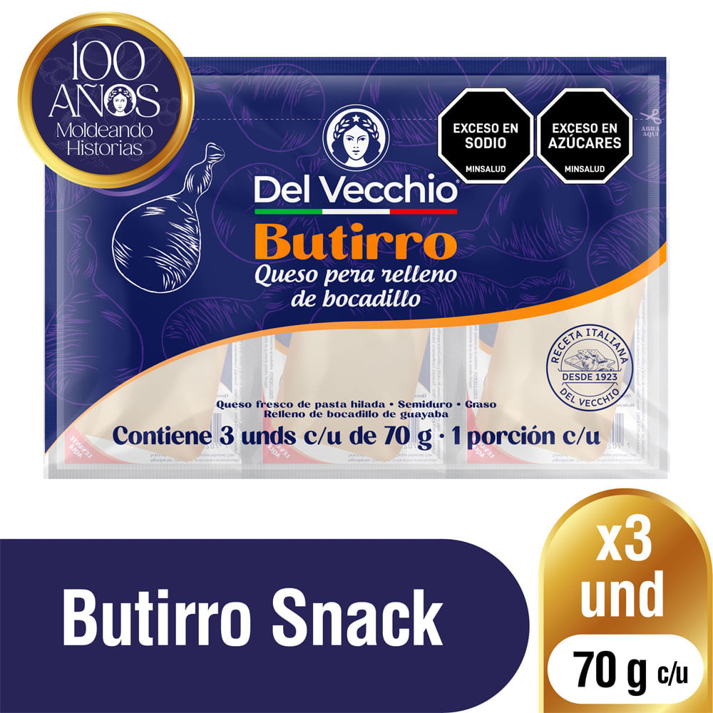 Queso butirro Del Vecchio 70g x3unds