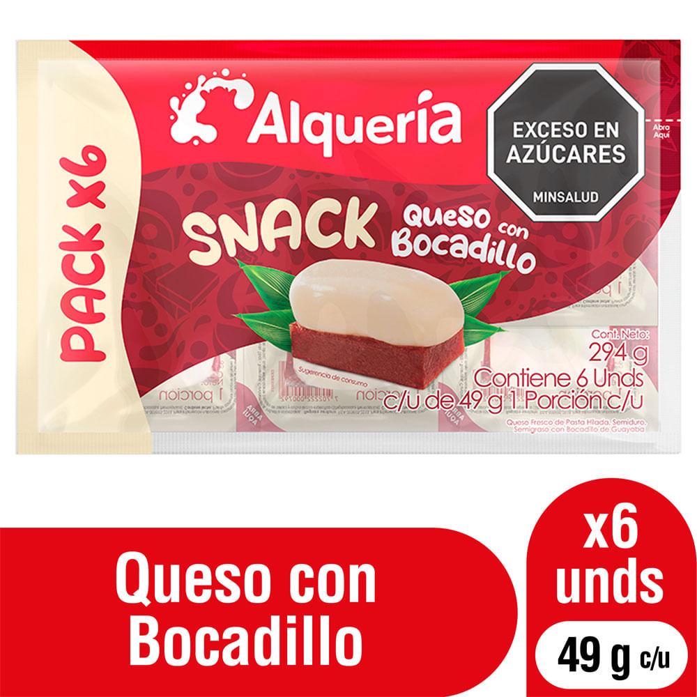 Queso con bocadillo Alqueria Snack Pack x 6 unds
