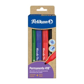 Marcador Pelikan Permanente Colores Surtidos Cj 4