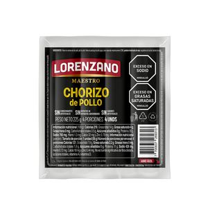 Chorizo Lorenzano Pollo Maestro 4Unidades 225g