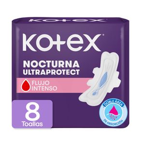 Toallas Higiénicas Kotex Nocturna Ultraprotect 8 un