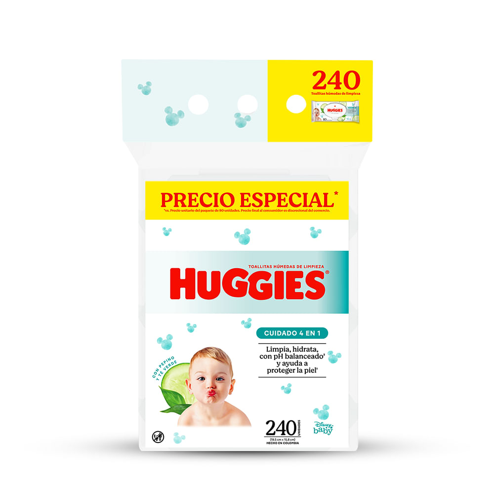 Toallitas Húmedas Huggies Cuidado 4 en 1 Desechables 240U
