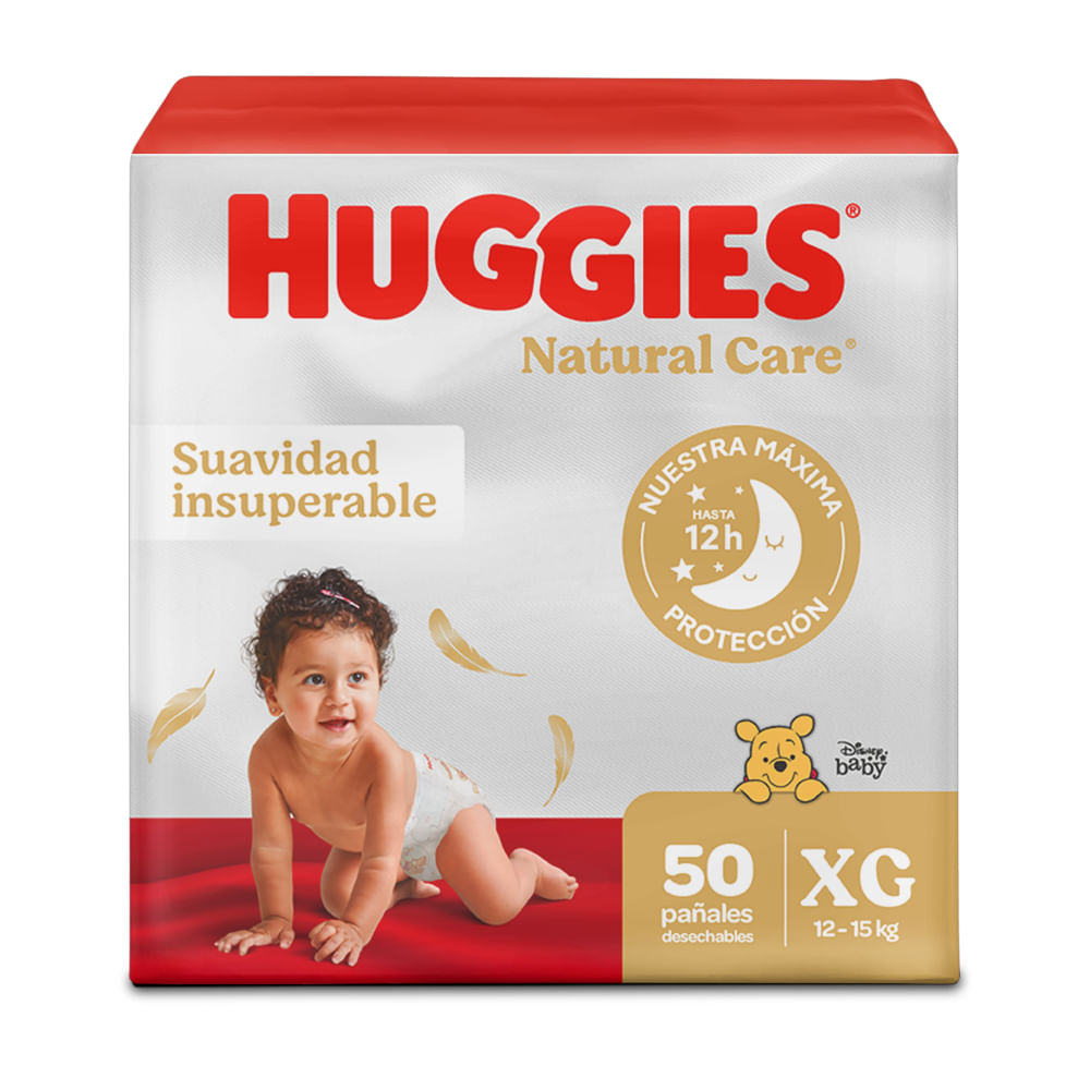 Pañales Huggies Natural Care Etapa 4/XG Suavidad Insuperable 50U