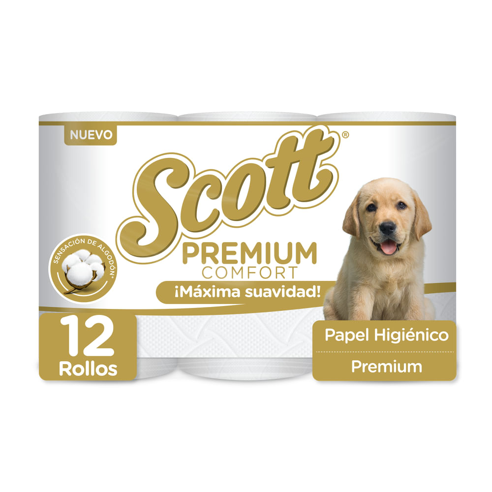 Papel Higiénico Scott Premium Comfort Triple Hoja 12 Rollos