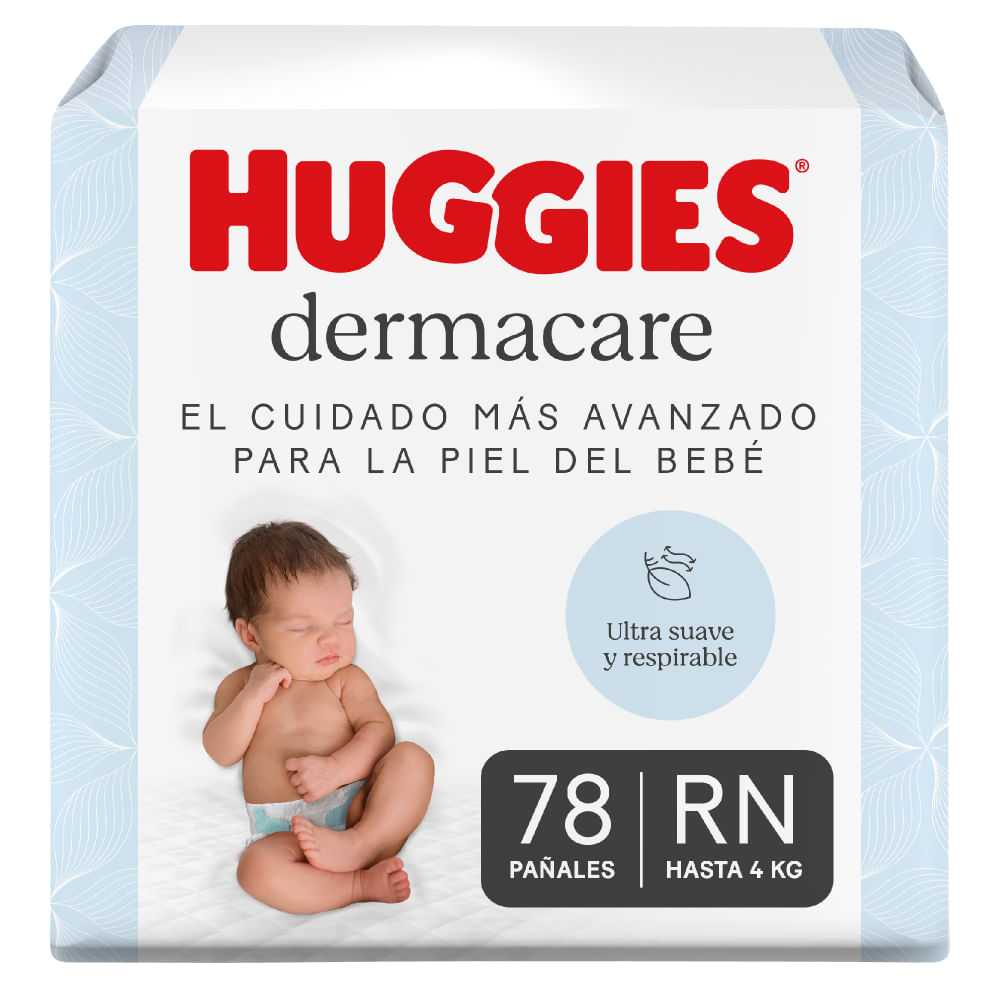 Pañales Huggies Dermacare Etapa 0/RN Con Corte Umbilical 78U