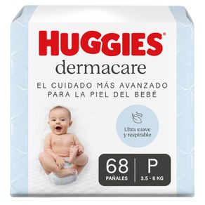 Pañales Huggies Dermacare Etapa 1/P Cuidado Mas Avanzado para la Piel 68U