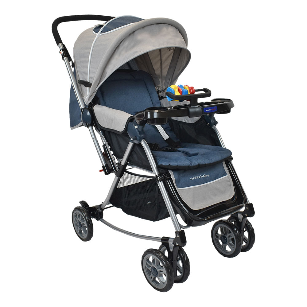 Coche Mecedora Reversible Bebé Logan Azul Happy Baby