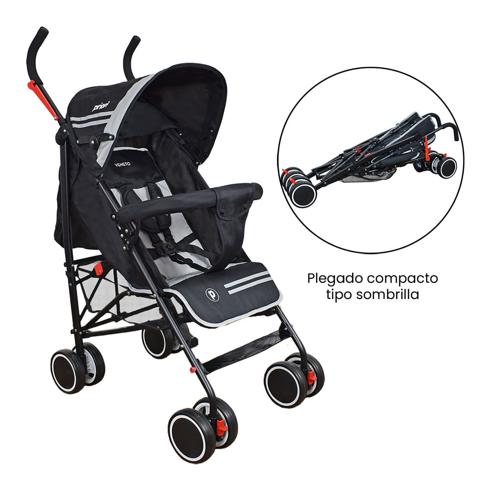 Coche Paseador Bebé Veneto Line Negro Priori