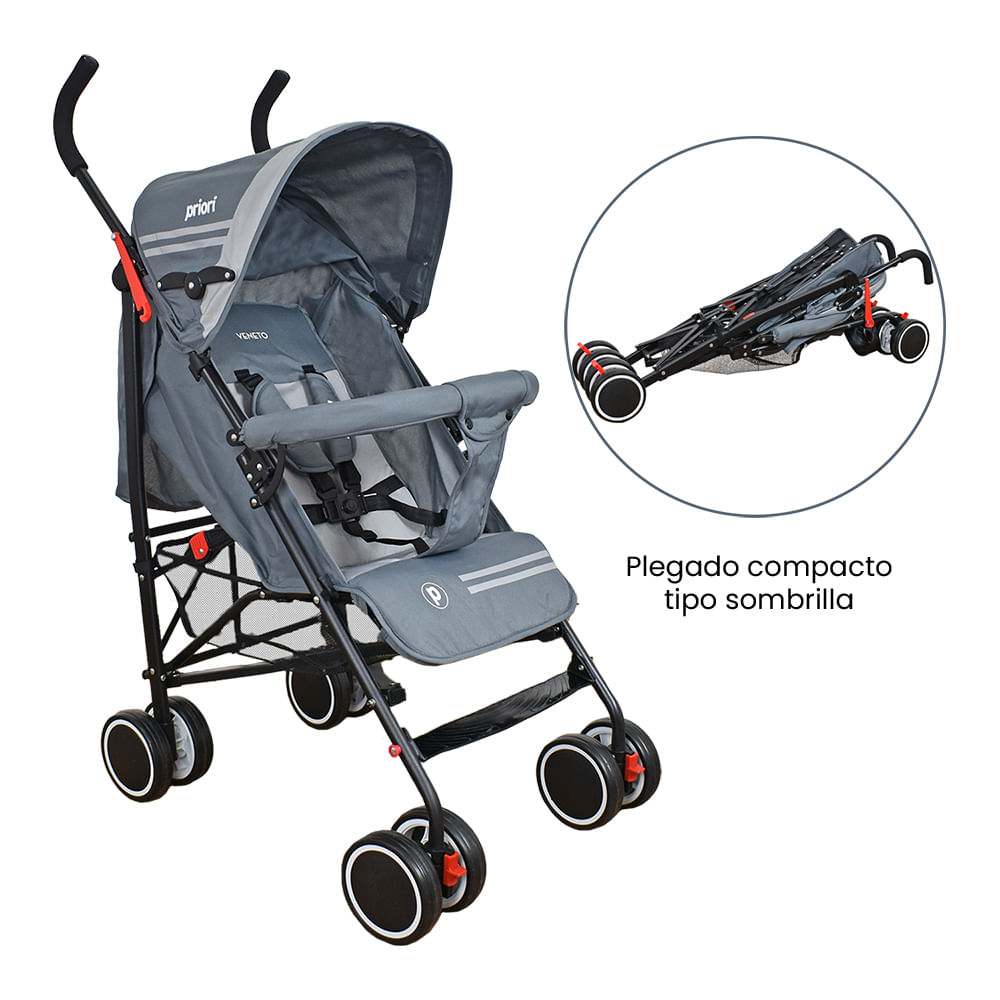 Coche Paseador Bebé Veneto Line Gris Priori