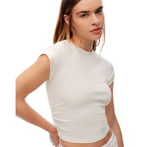 Camiseta Manga Corta Cuello Redondo con Algodón Femenino Lozut Gef