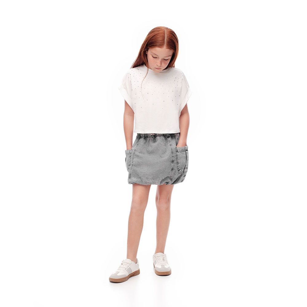 Falda Corta en Tafetán Kids Femenino Lirid Kd Gef