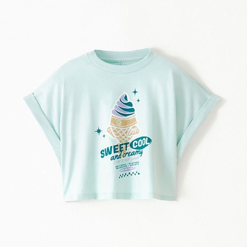 Camiseta Manga Corta Tejido de Punto Kids Femenino Laelle Kd Gef
