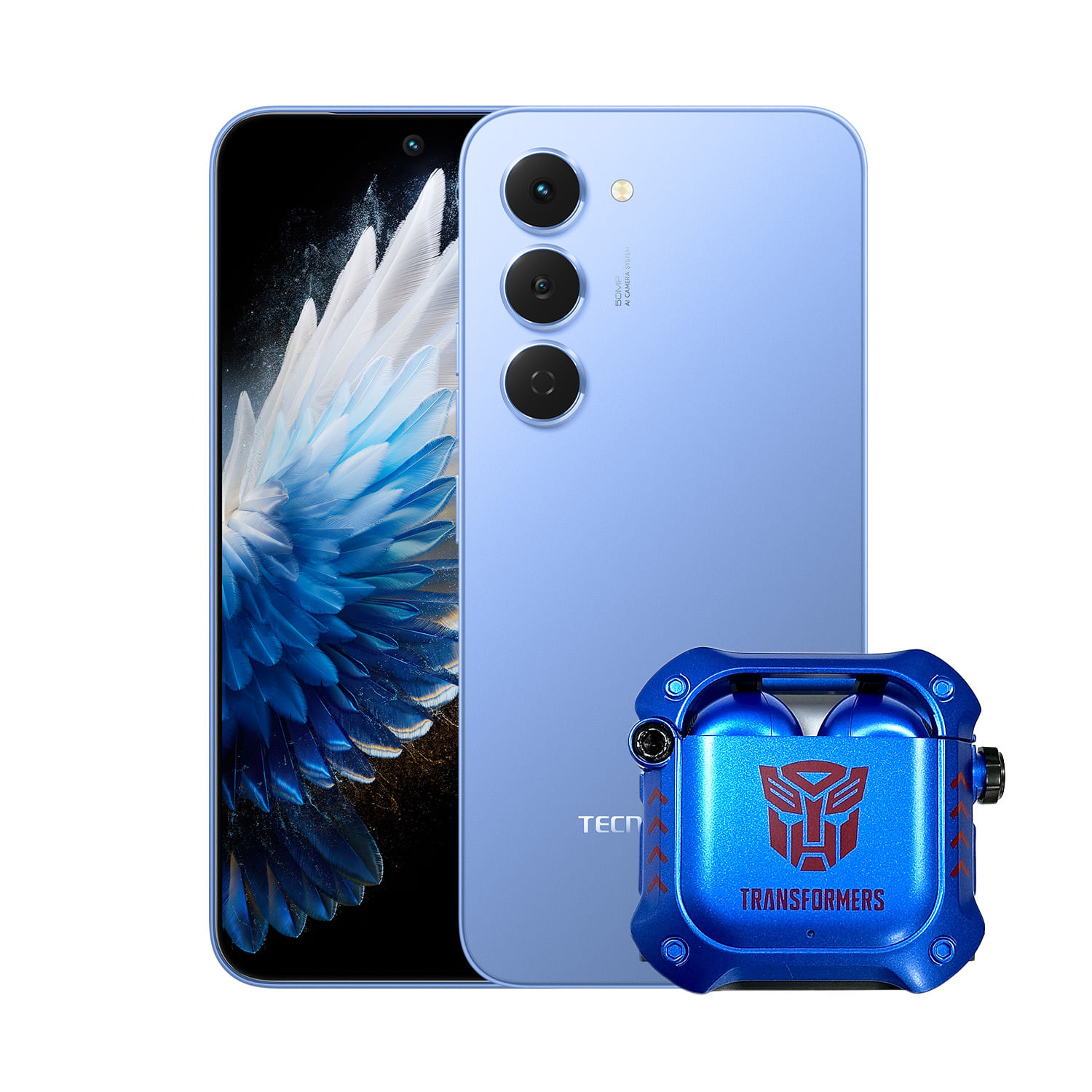 Celular Tecno Spark 40 pro 8GB / 256GB Azul + Audífonos Transformers