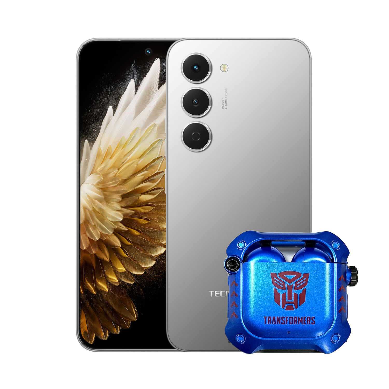 Celular Tecno Spark 40 pro 8GB / 256GB Titanium + Audífonos Transformers