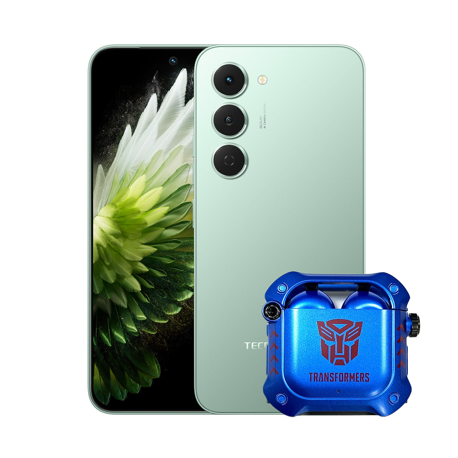 Celular Tecno Spark 40 Pro 8GB / 256GB Verde + Audífonos Transformers