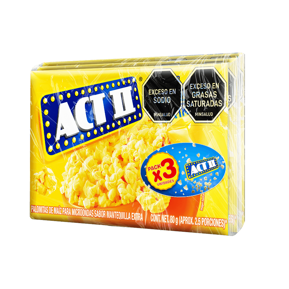 Palomitas Act ll mantequilla extra x3und x80g c/u