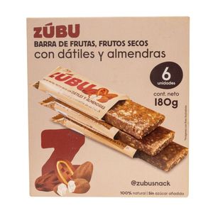 Barra Zubu Frutos Dátiles Almendras 6Und 30g