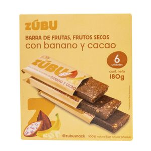 Barra Zubu Frutos Banano Cacao 6Und 30g