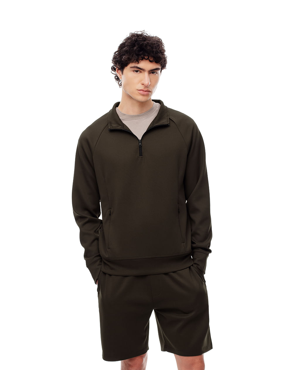 Buzo con Cuello Alto Manga Ranglan Masculino Pabrochy Gef