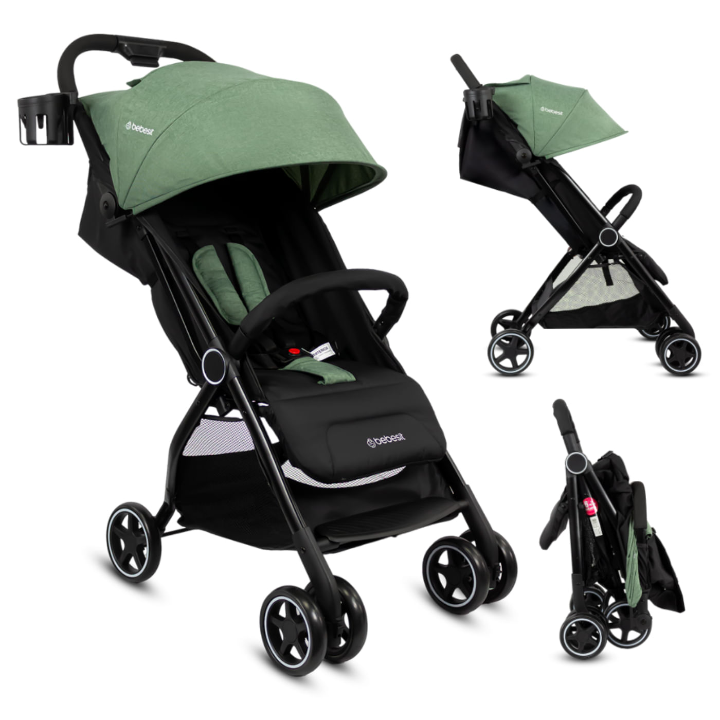 Coche Para Bebé Compacto Tipo Maleta Flex Verde Auto plegable